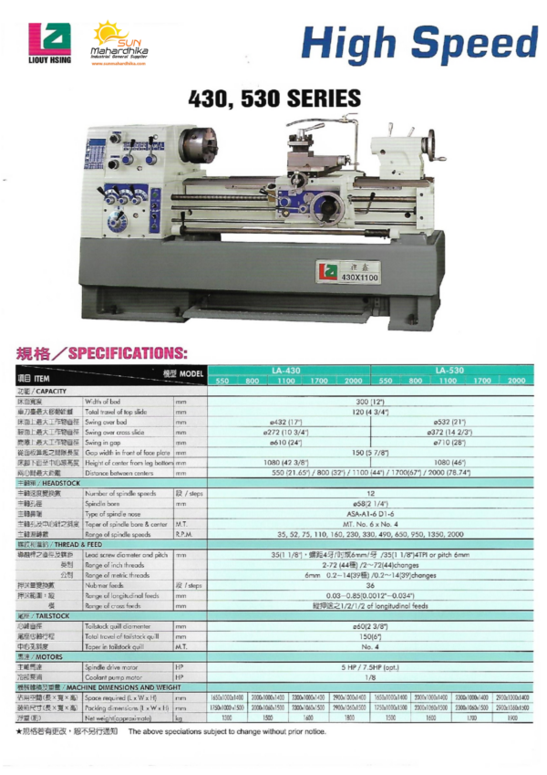 Lei-Shin High Speed Precision Lathe