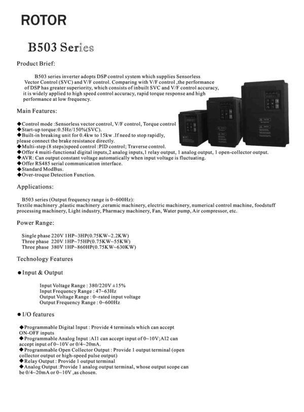 ROTOR B503 Inverter